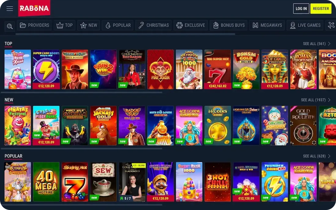 rabona casino games